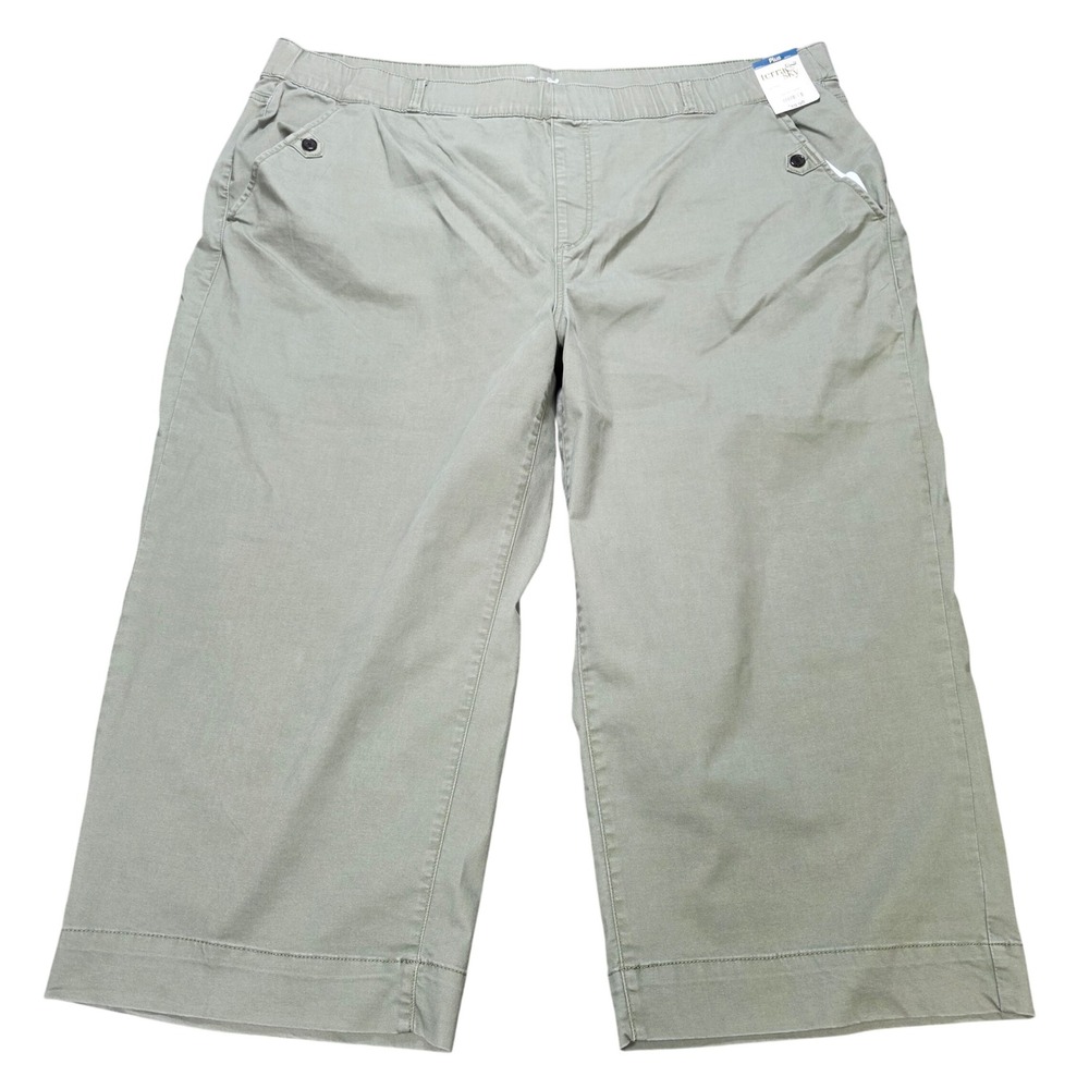 Terra & Sky Pull On Pants Women's Size 3X Sage Green High Rise Wide Leg NWT